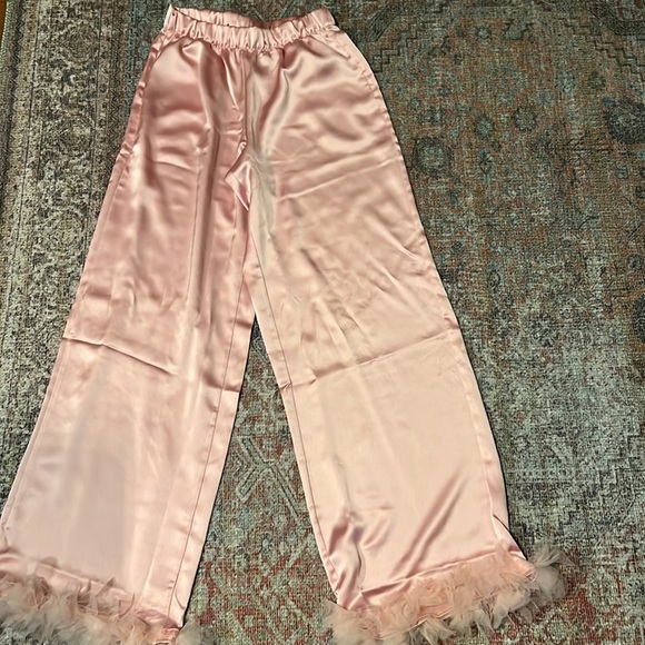 NWT For Love & Lemons pink pajama set with ruffles size XS - Picture 5 of 7